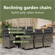 vidaXL Garden Dining Set 9 pcs Grey Poly Rattan