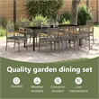vidaXL Garden Dining Set 9 pcs Grey and Black Rattan