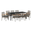 vidaXL Garden Dining Set 9 pcs Grey and Black Rattan