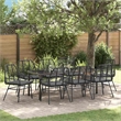 vidaXL Garden Dining Set 9 pcs Black Poly Rattan