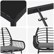 vidaXL Garden Dining Set 9 pcs Black Poly Rattan