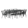 vidaXL Garden Dining Set 9 pcs Black Poly Rattan