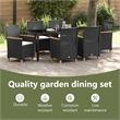 vidaXL Garden Dining Set 7 pcs Black Poly Rattan