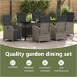 vidaXL Garden Dining Set 7 pcs Grey Poly Rattan