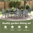 vidaXL Garden Dining Set 7 pcs Grey Poly Rattan