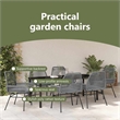 vidaXL Garden Dining Set 7 pcs Grey Poly Rattan