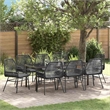 vidaXL Garden Dining Set 9 pcs Black Poly Rattan