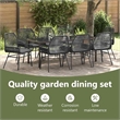 vidaXL Garden Dining Set 9 pcs Black Poly Rattan