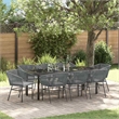 vidaXL Garden Dining Set 9 pcs Grey Powder-Coated Steel