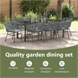 vidaXL Garden Dining Set 9 pcs Grey Powder-Coated Steel