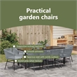 vidaXL Garden Dining Set 9 pcs Grey Powder-Coated Steel