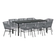 vidaXL Garden Dining Set 9 pcs Grey Powder-Coated Steel