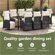 vidaXL Garden Dining Set 9 pcs Black Poly Rattan