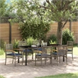 vidaXL Garden Dining Set 7 pcs Grey and Black Rattan