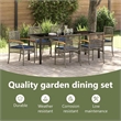vidaXL Garden Dining Set 7 pcs Grey and Black Rattan