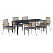 vidaXL Garden Dining Set 7 pcs Grey and Black Rattan
