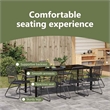 vidaXL Garden Dining Set 9 pcs Black Powder-Coated Steel