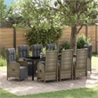 vidaXL Garden Dining Set 9 pcs Grey Poly Rattan