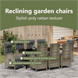 vidaXL Garden Dining Set 9 pcs Grey Poly Rattan