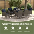 vidaXL Garden Dining Set 7 pcs Grey Poly Rattan