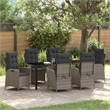 vidaXL Garden Dining Set 7 pcs Grey Poly Rattan