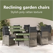 vidaXL Garden Dining Set 7 pcs Grey Poly Rattan