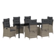 vidaXL Garden Dining Set 7 pcs Grey Poly Rattan