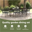 vidaXL Garden Dining Set 7 pcs Black Poly Rattan