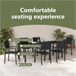vidaXL Garden Dining Set 7 pcs Black Powder-Coated Steel