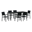 vidaXL Garden Dining Set 7 pcs Black Powder-Coated Steel