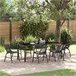 vidaXL Garden Dining Set 7 pcs Black Powder-Coated Steel