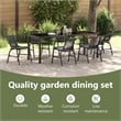 vidaXL Garden Dining Set 7 pcs Black Powder-Coated Steel
