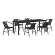 vidaXL Garden Dining Set 7 pcs Black Powder-Coated Steel
