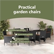 vidaXL Garden Dining Set 7 pcs Black Poly Rattan