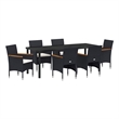 vidaXL Garden Dining Set 7 pcs Black Poly Rattan