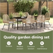 vidaXL Garden Dining Set 7 pcs Brown Poly Rattan
