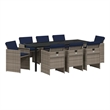 vidaXL Garden Dining Set 9 pcs Grey Poly Rattan