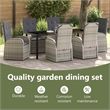 vidaXL Garden Dining Set 7 pcs Grey Poly Rattan