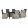 vidaXL Garden Dining Set 7 pcs Grey Poly Rattan