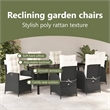 vidaXL Garden Dining Set 7 pcs Black Poly Rattan