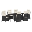 vidaXL Garden Dining Set 7 pcs Black Poly Rattan