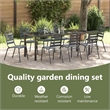 vidaXL Garden Dining Set 9 pcs Anthracite Powder-Coated Steel