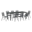 vidaXL Garden Dining Set 9 pcs Anthracite Powder-Coated Steel