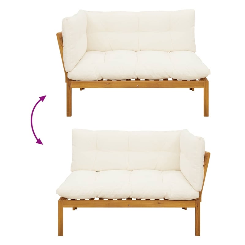 vidaXL Garden Corner Sofa Acacia Wood Solid Wood