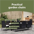 vidaXL Garden Dining Set 9 pcs Black Poly Rattan