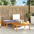 vidaXL 3 Piece Patio Lounge Set with Cushions Solid Acacia Wood