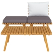 vidaXL 3 Piece Patio Lounge Set with Cushions Solid Acacia Wood