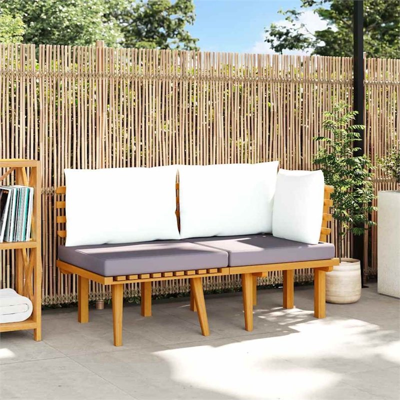vidaXL 2 Piece Patio Lounge Set with Cushions Solid Acacia Wood