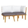 vidaXL 2 Piece Patio Lounge Set with Cushions Solid Acacia Wood