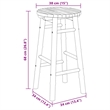 vidaXL Garden Stool Natural 14.96 x 26.77 in Bamboo